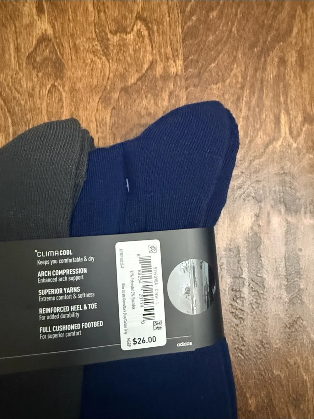Adidas Men’s Arch Compression Crew Socks 6 pack
